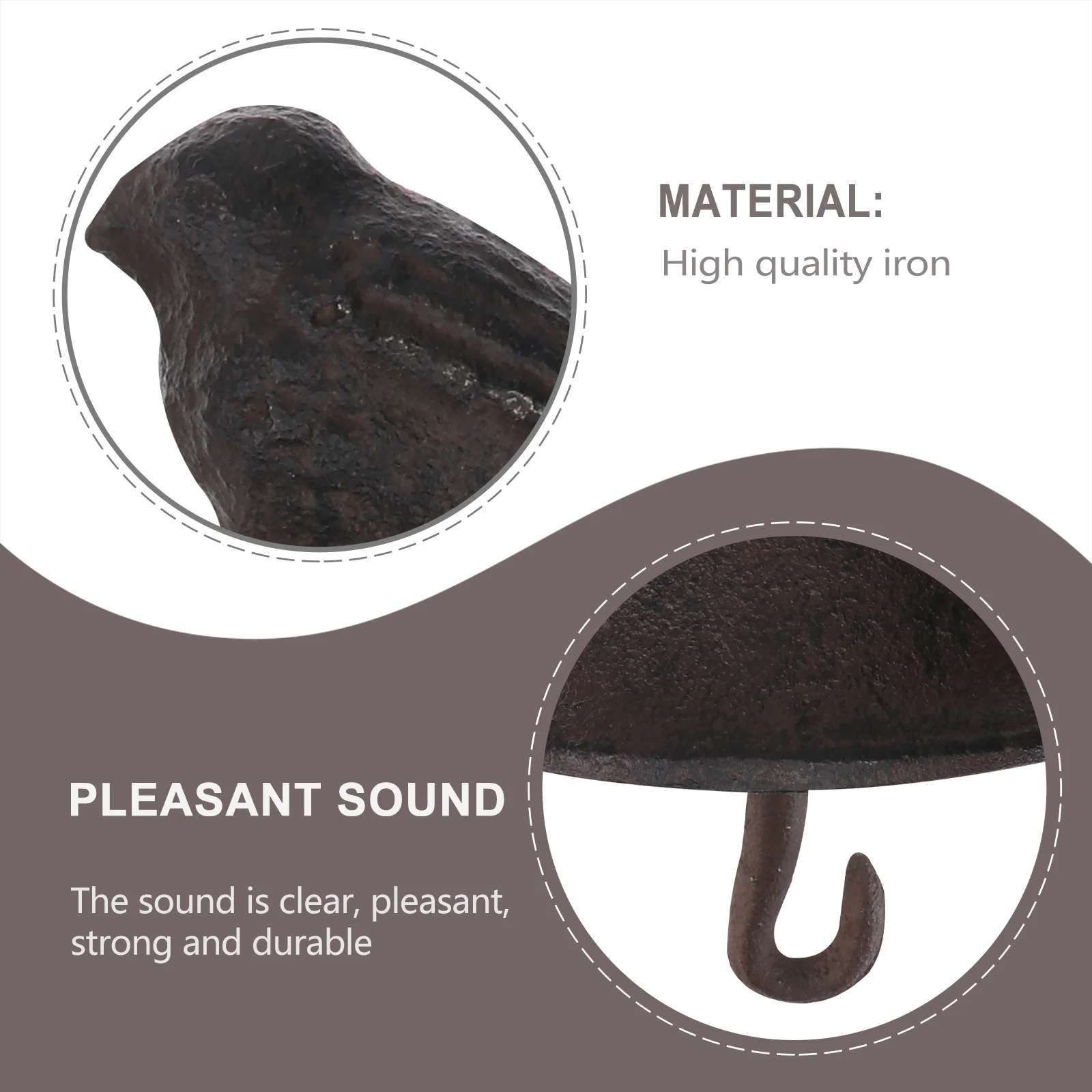 

1Pcs Vintage Rustic Cast Iron Door Bell for Garden Front Door Patio Decorative Hanging Wall Bell Love Birds Design