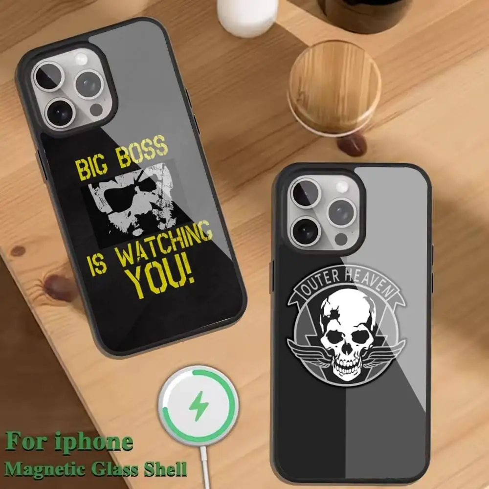 

M-Metal Gear S-Solid Game Phone Case For Magnetic Wireless Charge Cover For iphone 16 15 14 13 12 11 Pro Max Plus Coque