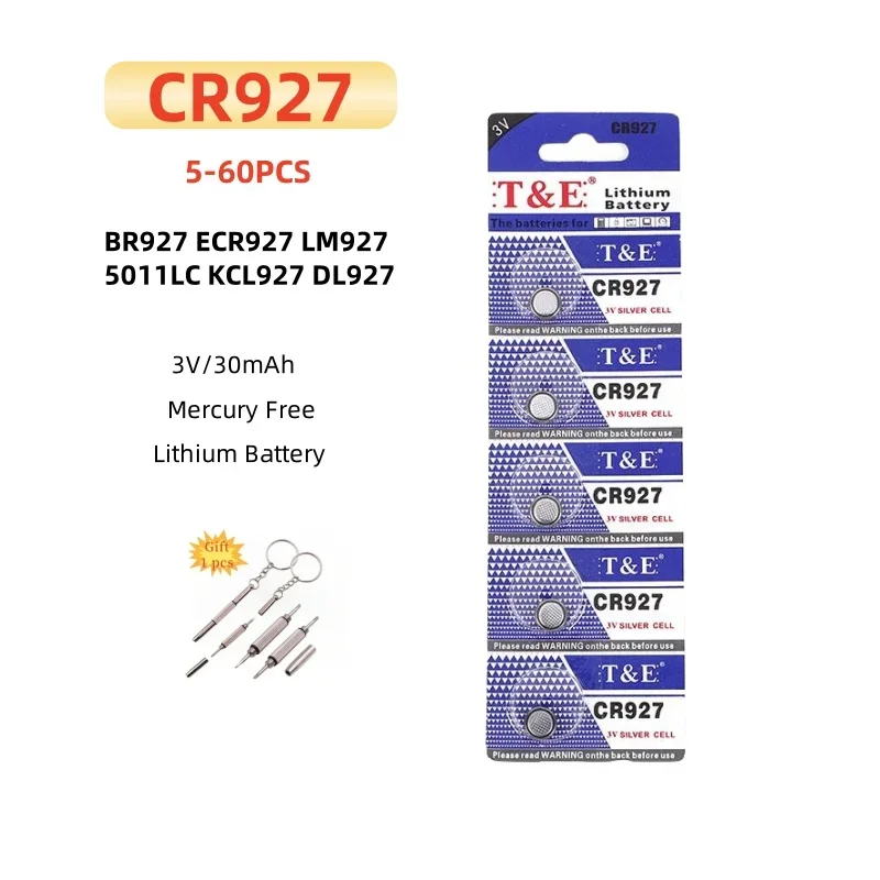 5-60PCS CR927 Battery DL927 BR927 BR927 3V Lithium Battery For Watch Car Key Remote Button Coin Cells