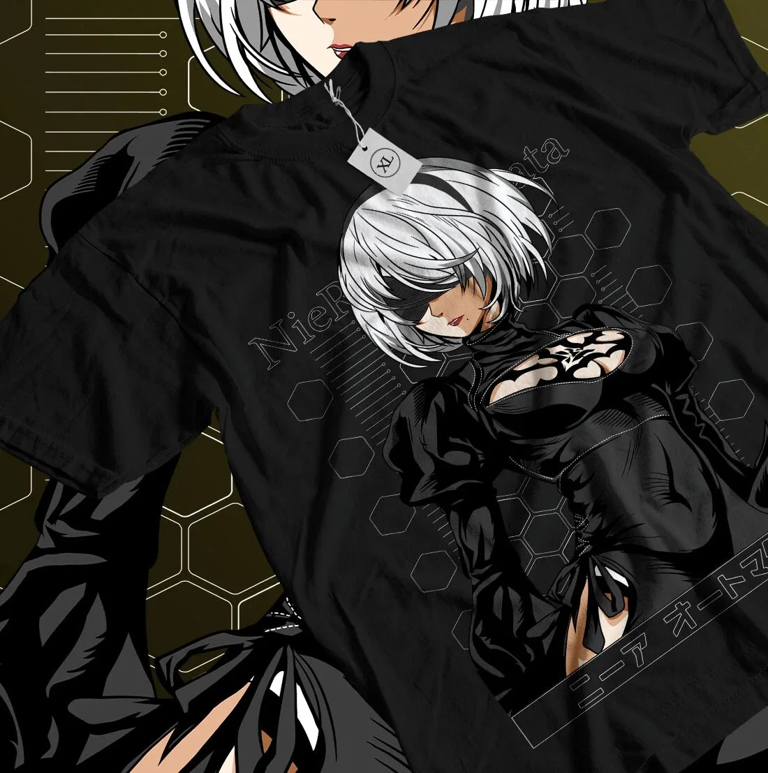 Camiseta 2B NieR: Automata, camiseta cómoda de manga corta estilo Harajuku para mujeres y hombres, estilo manga japonés, Cosplay, juego, PS4