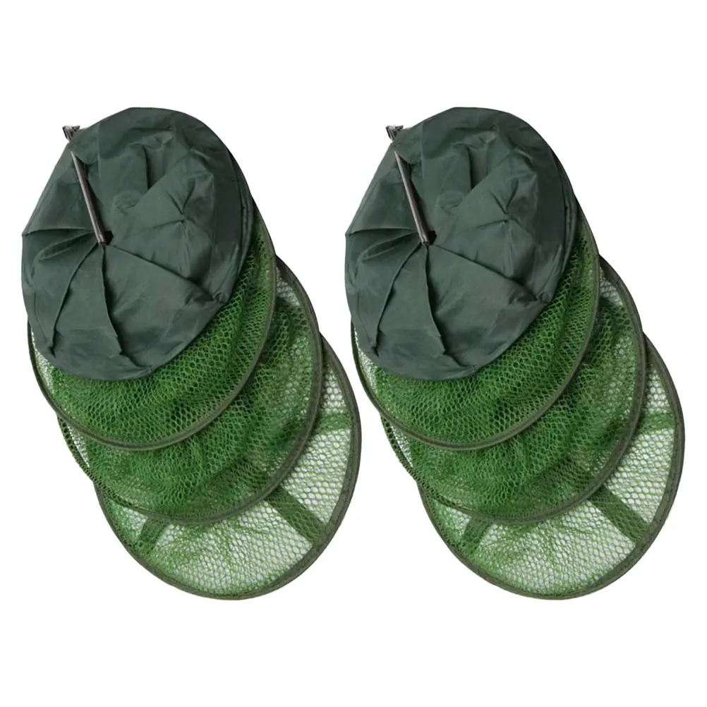 

2 Pcs Fishing Net Bag Crab Shrimp Fishnets Folding Basket Kayak Cage Collapsible Foldable Keeping