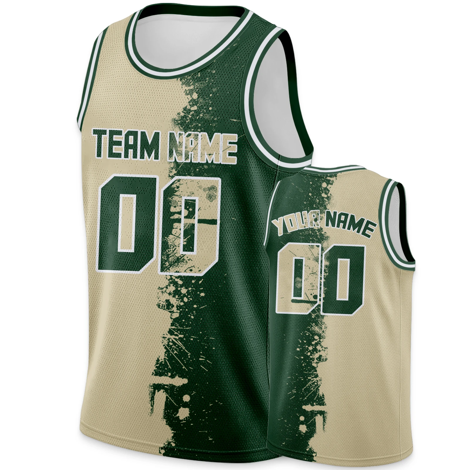 Personalized Basketball Jersey Cream Green Custom Printed Name Number Logo Team Sportswear Men/Women/Youth/Kids Fashion Shirts