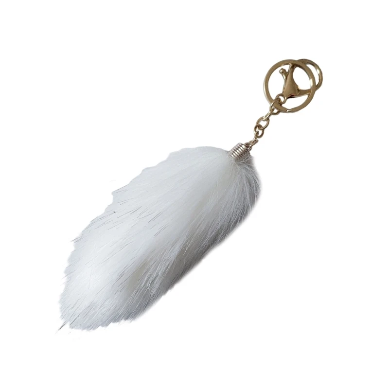 Foxes Furs Tail Tassels Keychain Fashion Pendant Charm Keychain Purse Bag Decoration Hanging Ornaments for Girls Women