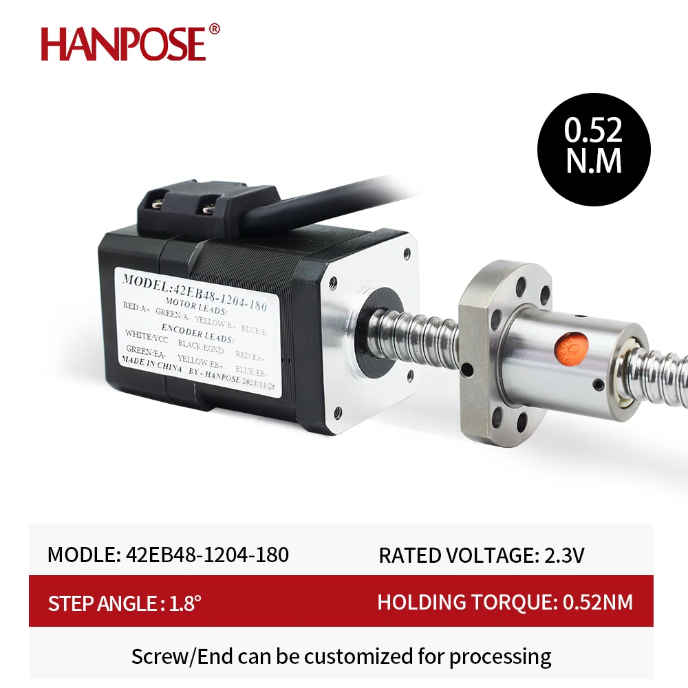 NEMA17 Closed loop Ball screw motor 42EB48-1204-300mm  0.52N.m Step servo motor + CL42 Servo Driver Kit for 3D printer
