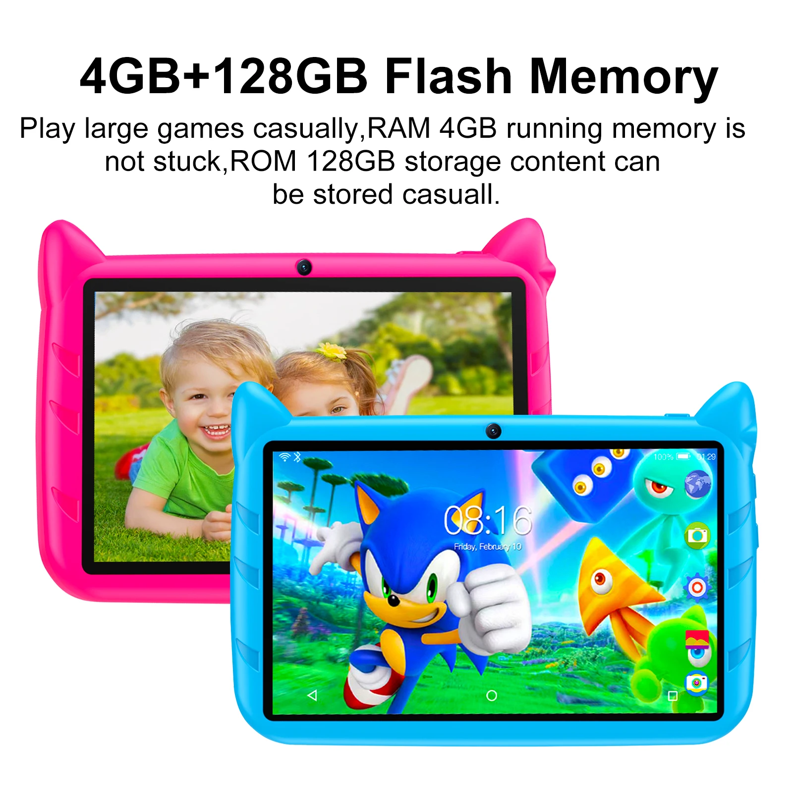 New 7 Inch Global Version 5G WiFi Kids Tablets Quad Core Android Learning Education Tablet PC 4GB RAM 128GB ROM Children's Gifts