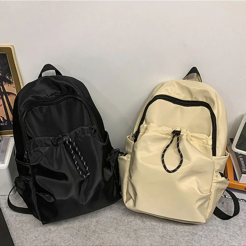 Portable Small Pack Sport Nylon Backpack Korean Style Handbag Solid Color Shoulder Bag Fitness Sport Casual Backpack Men