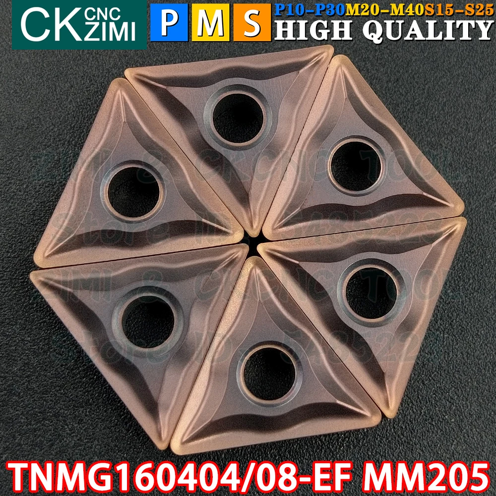 TNMG160404-EF MM205 TNMG160408-EF MM205 Carbide Inserts External Turning Inserts Tool TNMG CNC metal lathe Turning cutter tool