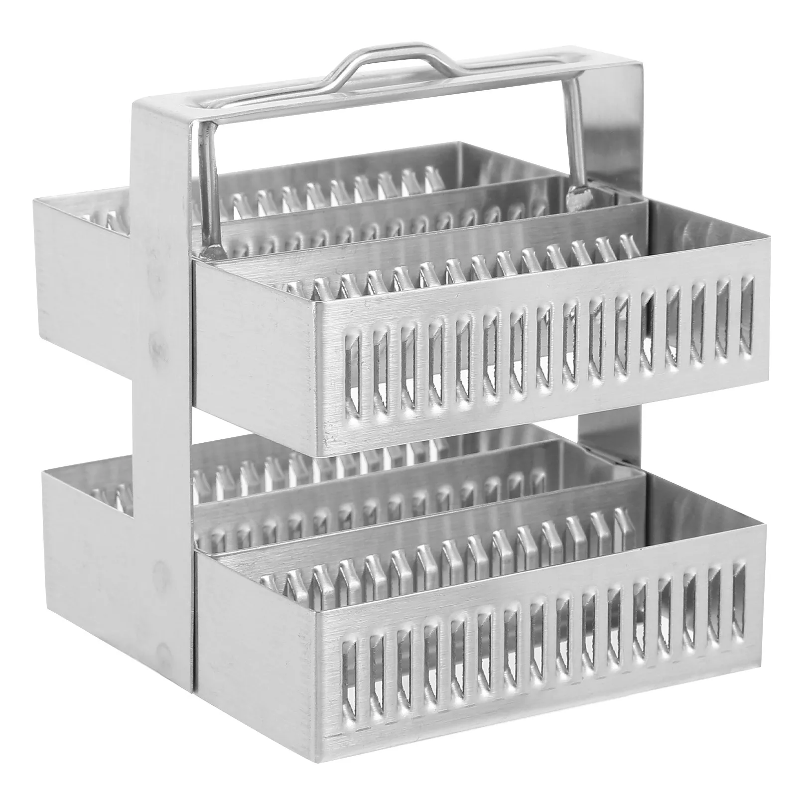 Robust Stainless Steel Lab Staining Rack for Microscope Slides Efficient Secure Holding Drying Storage Microbiology Laboratory