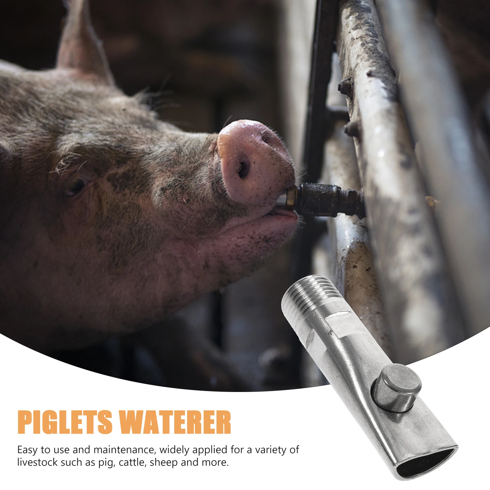 

5pcs Automatic Waterer Durable Stainless Steel Livestock Pig Drinking Tools Feeder Drinking Nozzle Chicken Waterer