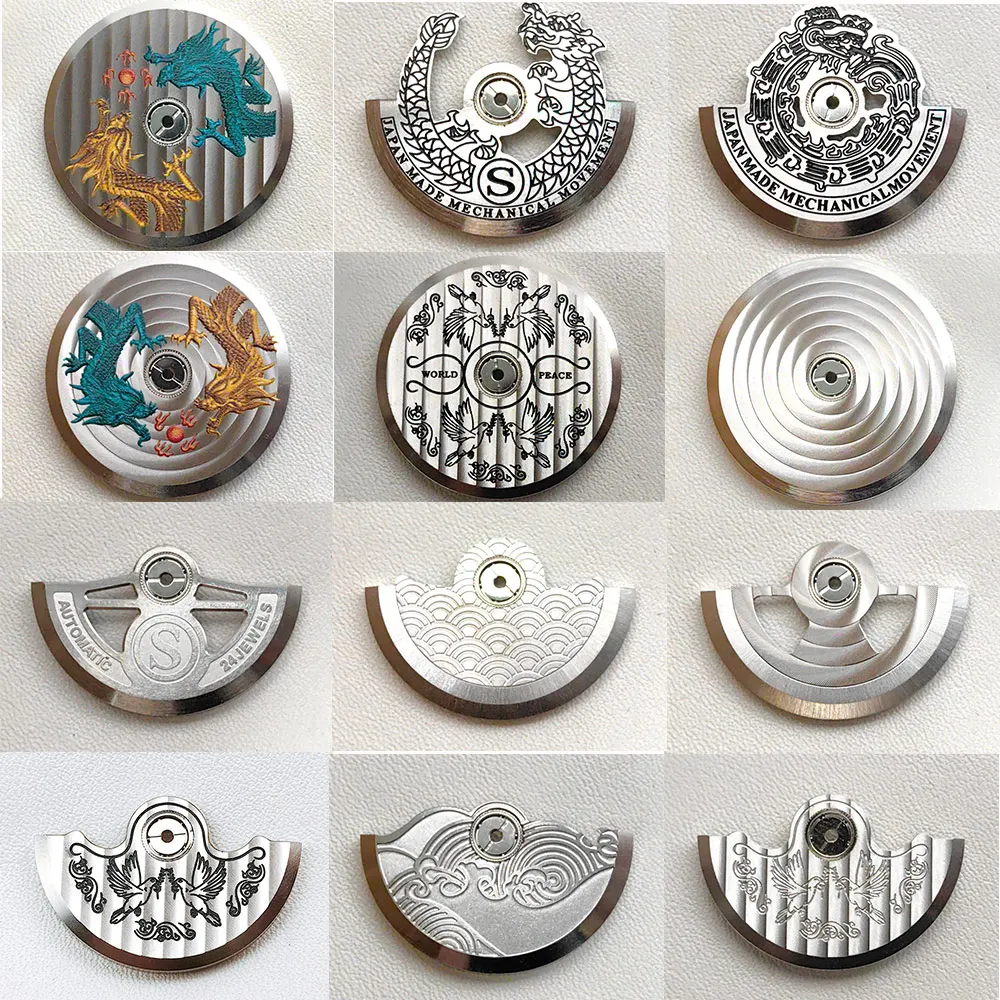 Rotor de peso oscilante de martelo automático personalizado, adequado para nh35 nh36 38 39 4r 7s26, peças de torre de peso oscilante de movimento