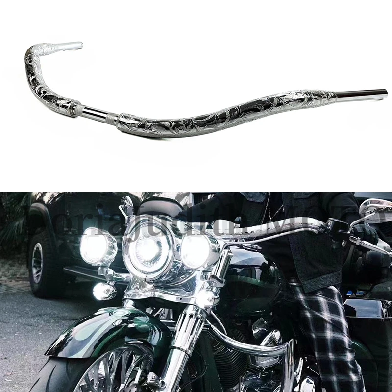 

For Harley Dyna Soft tail Fat Boy Breakout Road King V-ROD Custom Handlebar Motorcycle 1-1/2" Inch Beach Handlebars Carving Bars