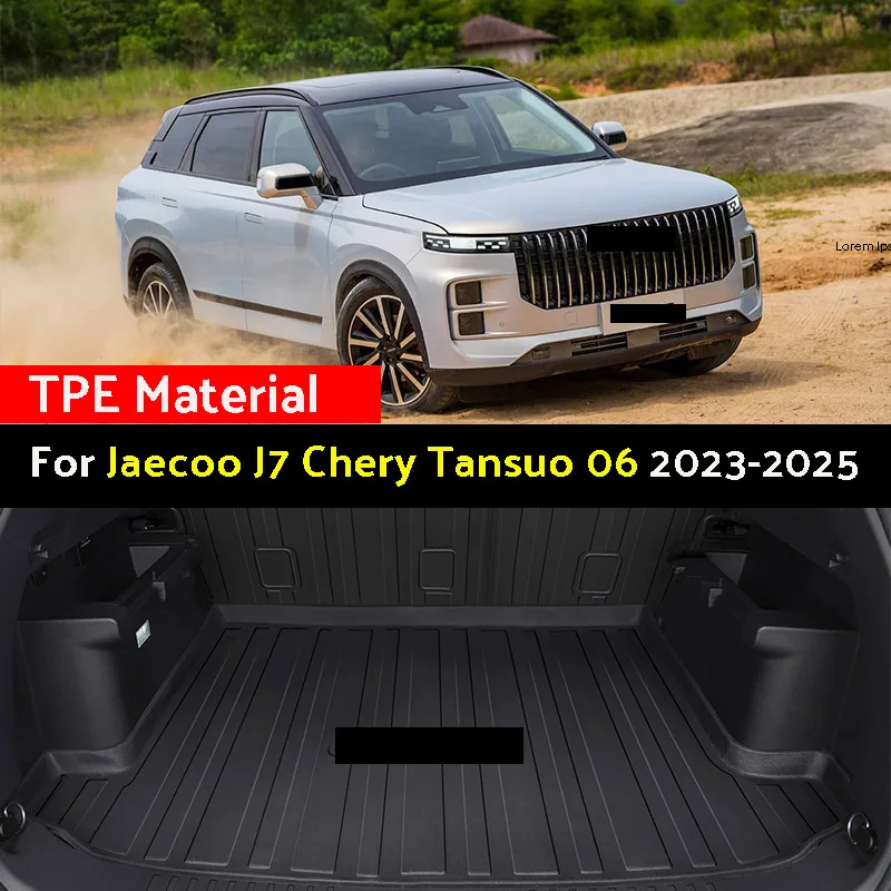 TPE Car Rear Trunk Mats For Jaecoo J7 7 Lucano L7 2023 2024 2025 For Chery Tansuo 06 Waterproof Rear Trunk Carpets Storage Pads