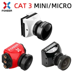 Foxeer Cat 3 Micro Mini Câmera FPV Baixa Latência Baixo Ruído 1200TVL 0.00001Lux FPV Câmera Noturna 2.1mm PAL/NTSC Para RC Racing Drone