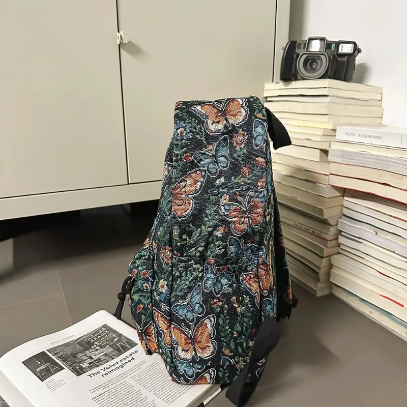 حقيبة ظهر جديدة على الطراز الصيني المنسوج على شكل زهرة 2025 حقيبة ظهر جديدة ذات سعة كبيرة وخفيفة الوزن وحقيبة سفر #4