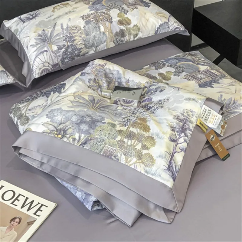 Bild 3: 2026 Sommerdecke Weiche Polyester-Decke Einzelbett Kühle Eisseide Klimatisierte Bettdecke Seidig Glatt Wald-Patchwork 150*200cm