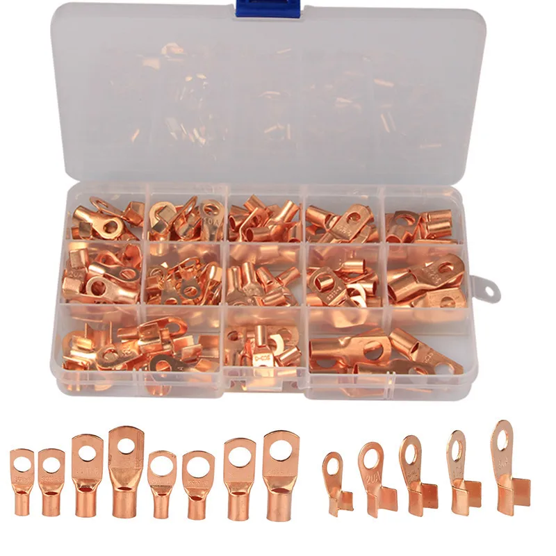 

130pcs gold peephole terminal copper wiring terminal SC series terminal set box mounted bare copper terminal