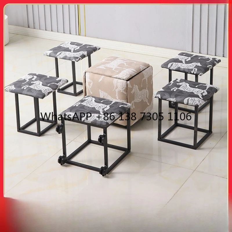 

Magic 5-in-1 Rubik's Cube Living Room Coffee Table Dining Stool Shoe Change Stool Multifunctional Combination Storage Stool