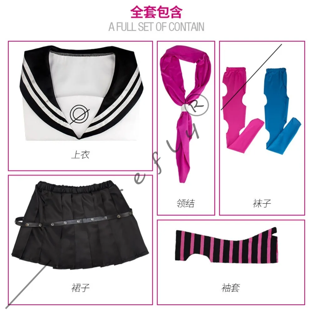 Danganronpa Mioda Ibuki Ultimate Musician Jk Sailor Suit Accessory Set Halloween Anime Convention Party Performance Costume view 6