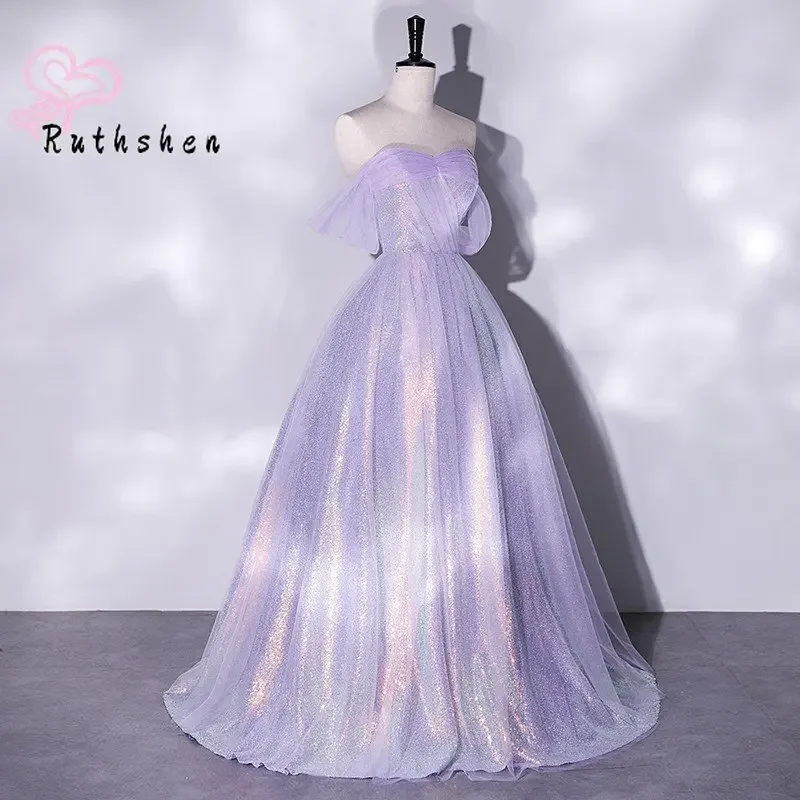 Dostosowane suknie balowe 2025 jasnofioletowa cekinowa suknia balowa Vestidos De Gala moda damska formalne suknie wieczorowe na przyjęcie
