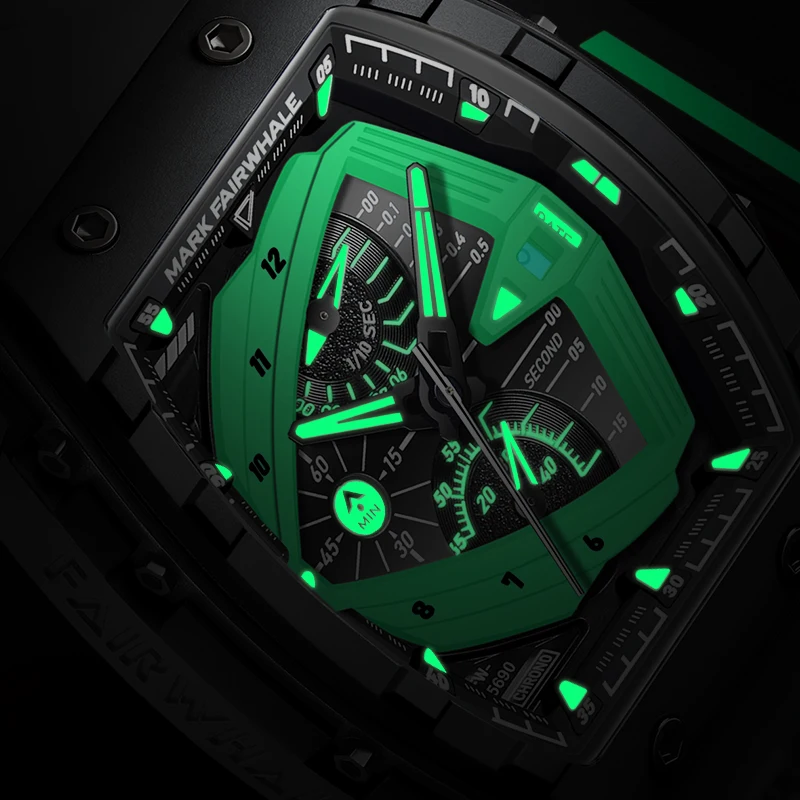 مارك فيرويل ساعات للرجل 5690 جديد الراتنج كرونوغراف التقويم مقاوم للماء ساعة رجالية رياضية سيليكون حزام Reloj Hombre