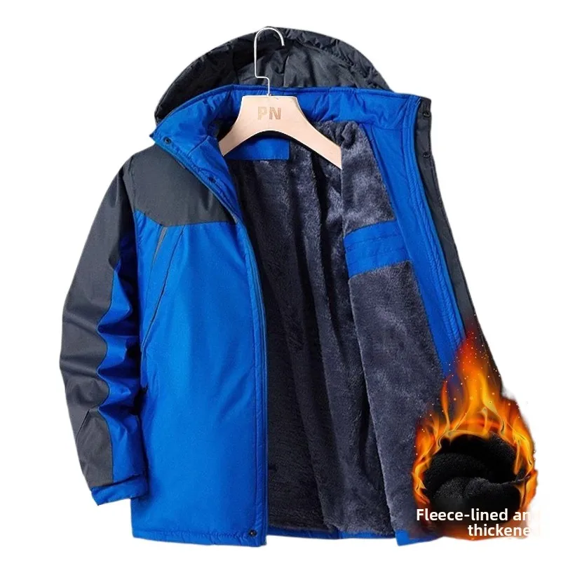 معطف شتوي، سترة صوف سميكة ودافئة، معطف قطني للرجال، ملابس عمل، مقاس كبير، سترة مقاومة للماء، سترة رجالية #2