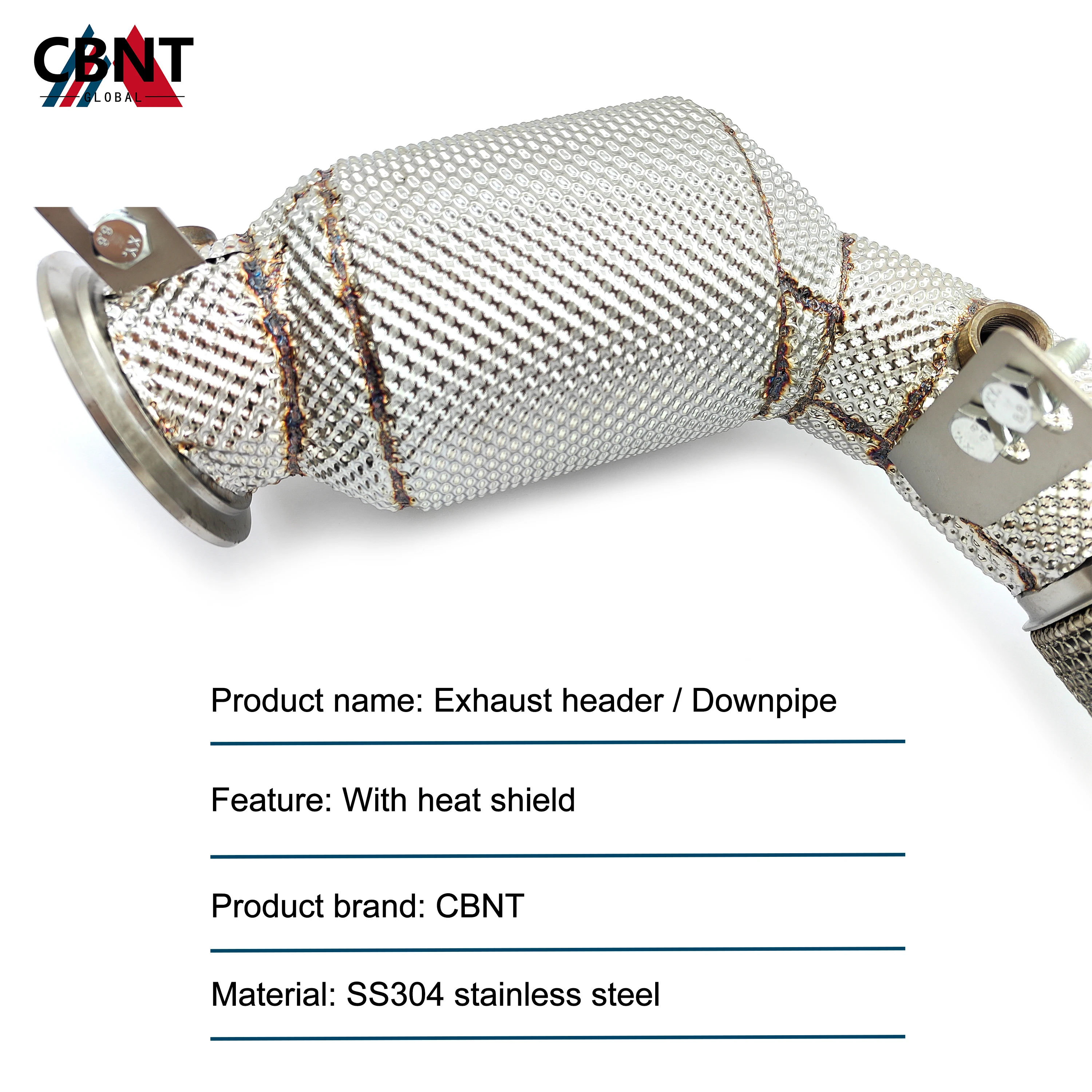 CBNTfor BMW M5 G90/G99 S68 4.4TT V8 2024- Fitment Downpipe Free Flow Stainless Steel three Ternary Catalytic Header Exhasut Pipe