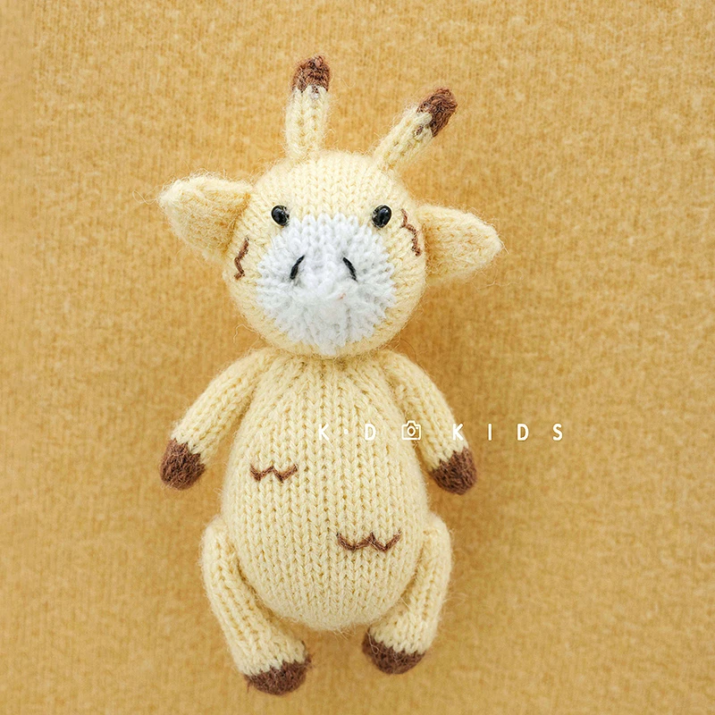 Hand Knitted Baby Photo Props Mohair Cartoon Rabbit Dolls Newborn Photography Mini Animal Toy Infant Posing Photo Accessories