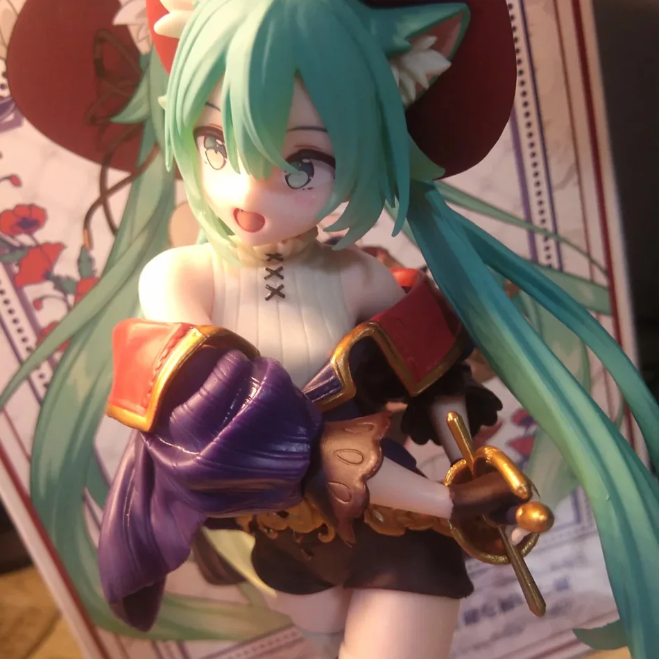

Anime Hatsune Miku Figure Fairy Tale Wonderland Hatsune Miku Puss in Boots Kawaii Action Figures Adult Collection Model Toy Gift