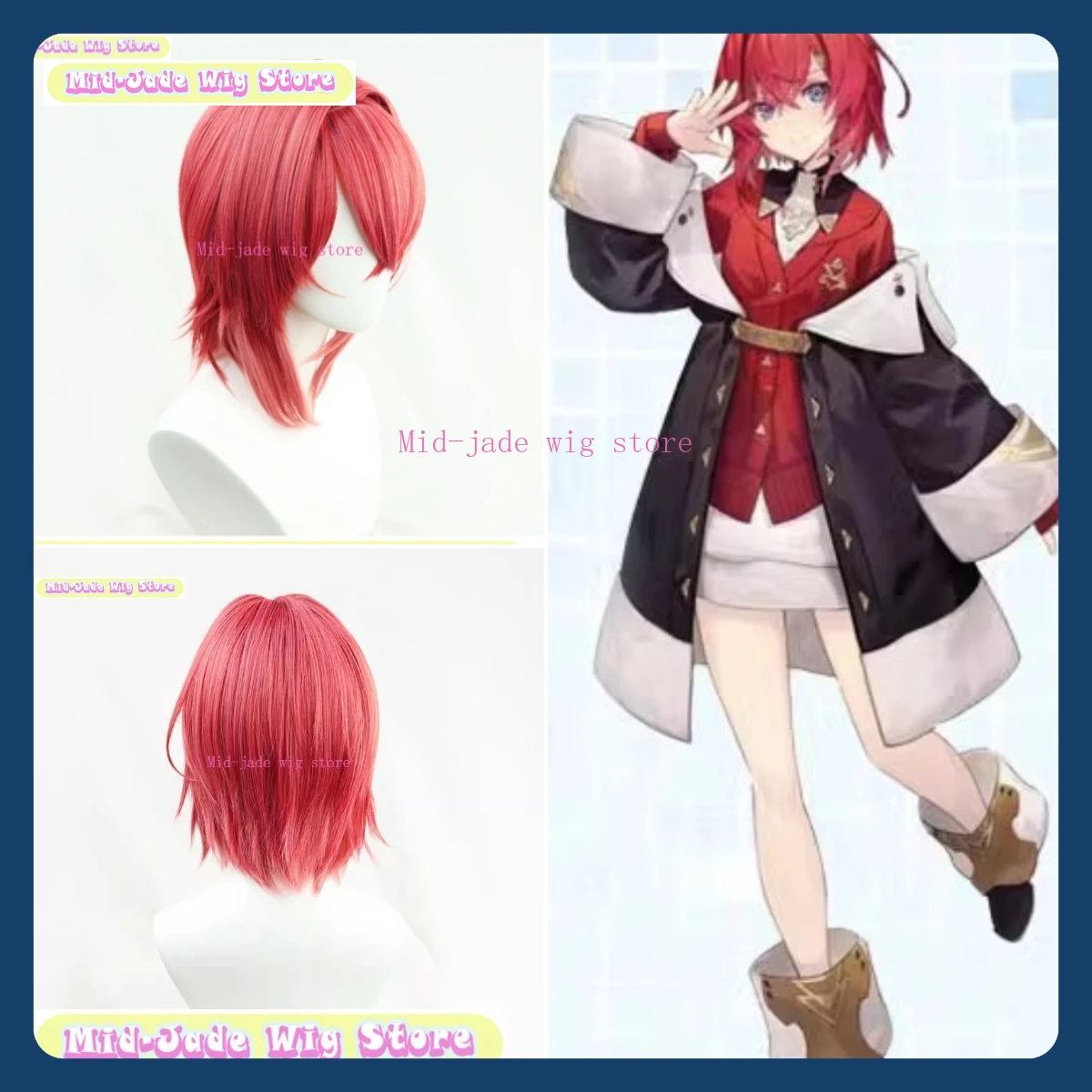 ミッドジェイドウィッグストアにじさんじアンジェリーナカトリーナコスプレウィッグハロウィンパーティー衣装小道具アニメゲームロールプレイング