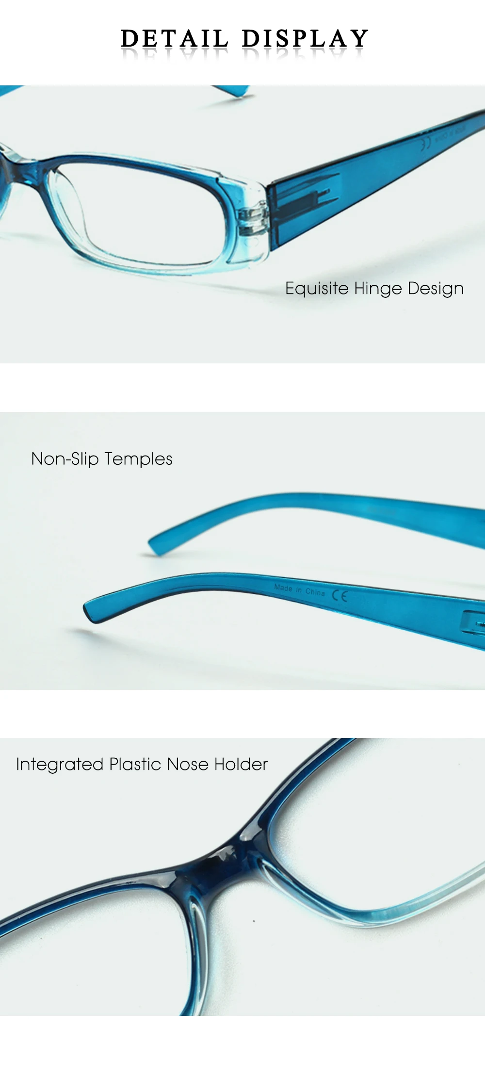 CLASAGANew Fashion Ultralight Reading Glasses Women Men Vision Care High-definition Eyewear Frame Presbyopic Eyeglass+1.00~+4.00