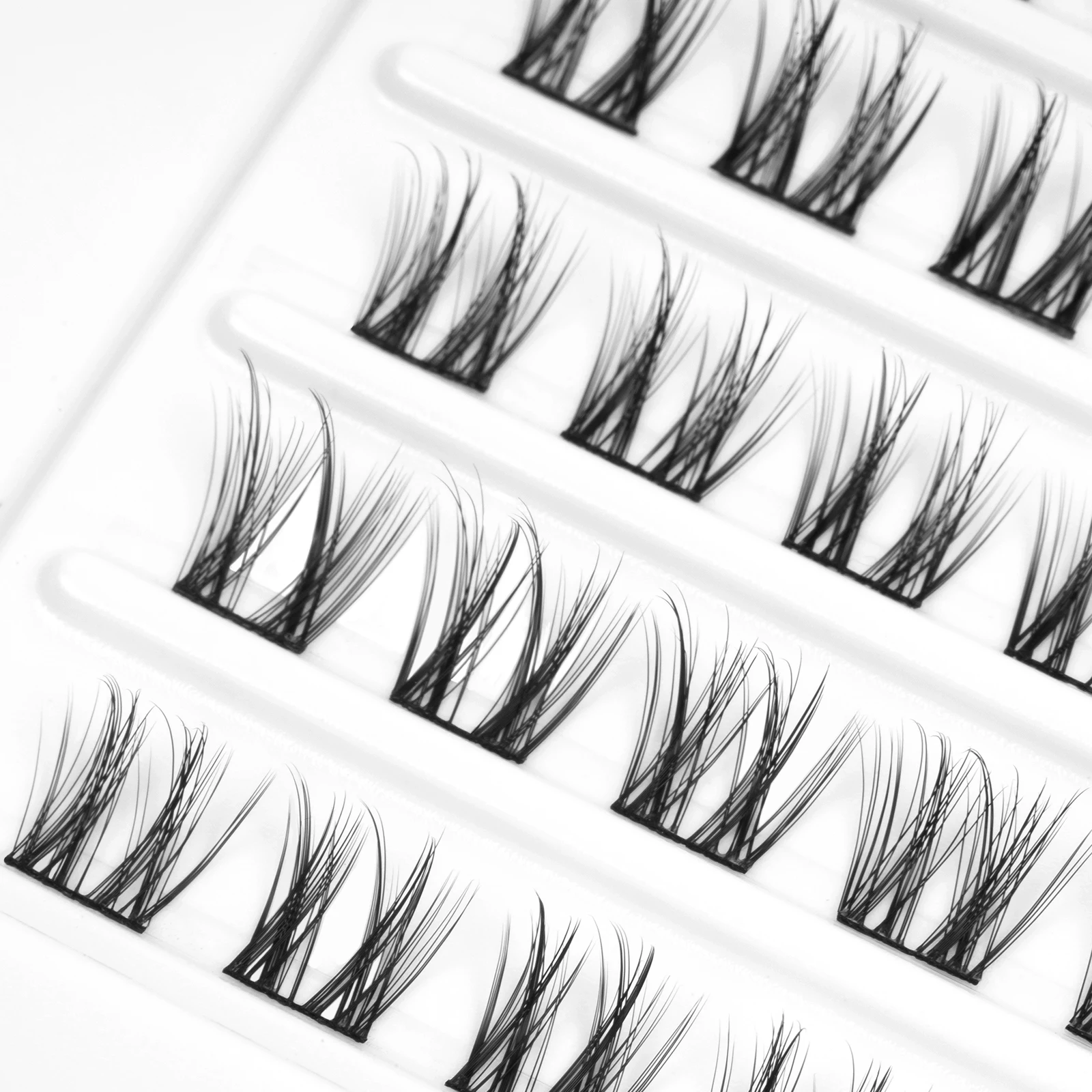 DIY Extensão de cílios individuais, cílios falsos segmentados naturais, cílios macios profissionais, cílios cluster volume, 80pcs