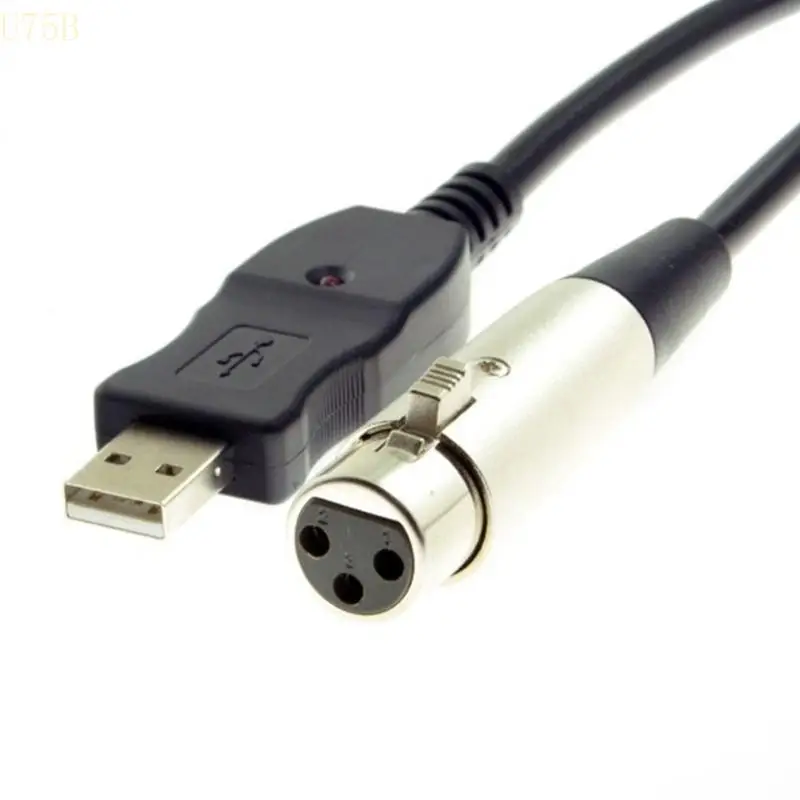 

U75B USB to 3Pin Microphone Cord USB2.0 to 3Pin Link Cable for Clear Sound Transmission in Home Recording and Conferences