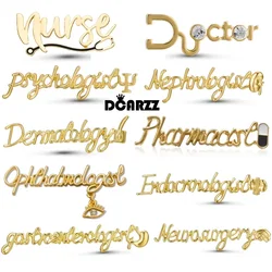 DCARZZ Medical Signature Brooches Pins Set Pharmacist Psychology Badge Medal Jewelry Accessories for Doctor Nurse Gifts