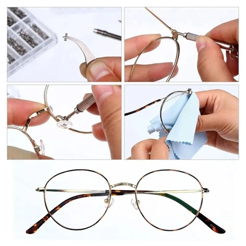 1000 قطعة طقم مسامير إصلاح النظارات مسامير صغيرة من الفولاذ المقاوم للصدأ مع مجموعة مفك براغي للنظارات ساعة هاتف الكمبيوتر أجزاء تثبيت صغيرة #3