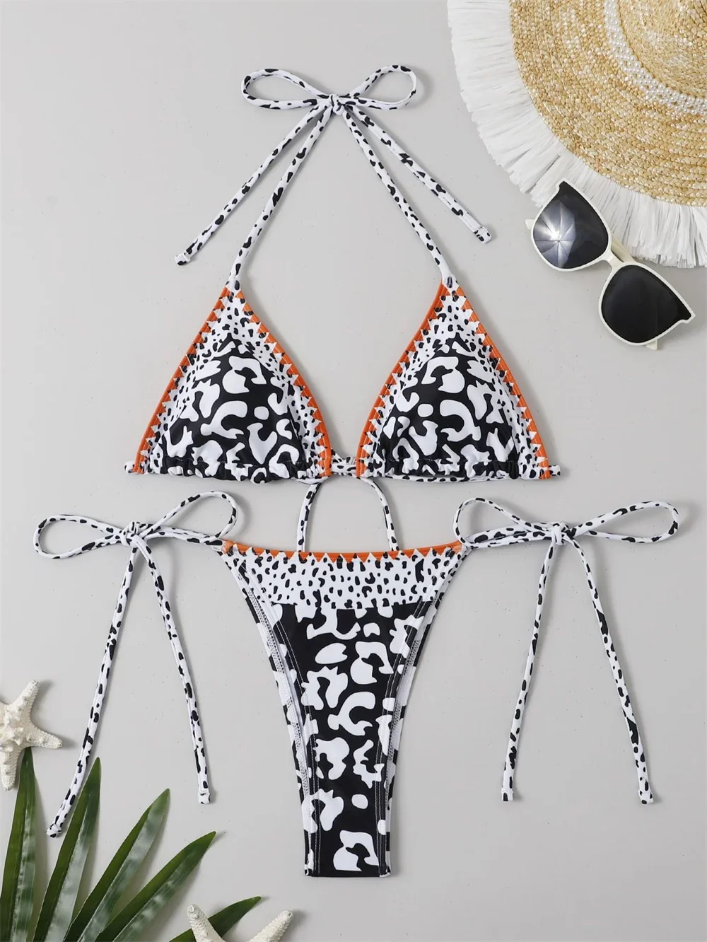 Leopard Bikini ekstremalne stroje kąpielowe bez pleców Micro String Tangas Push Up strój kąpielowy kobiety Y2K kostiumy kąpielowe plażowe Mayo Tangas Biquinis