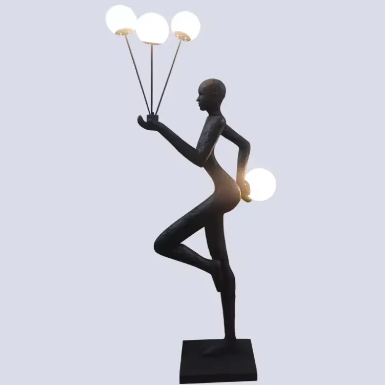Modern Luxury Human-Shaped Art Sculpture LED Floor Lamp Creative Living Room Light Exhibition Hall Ornament Modeling