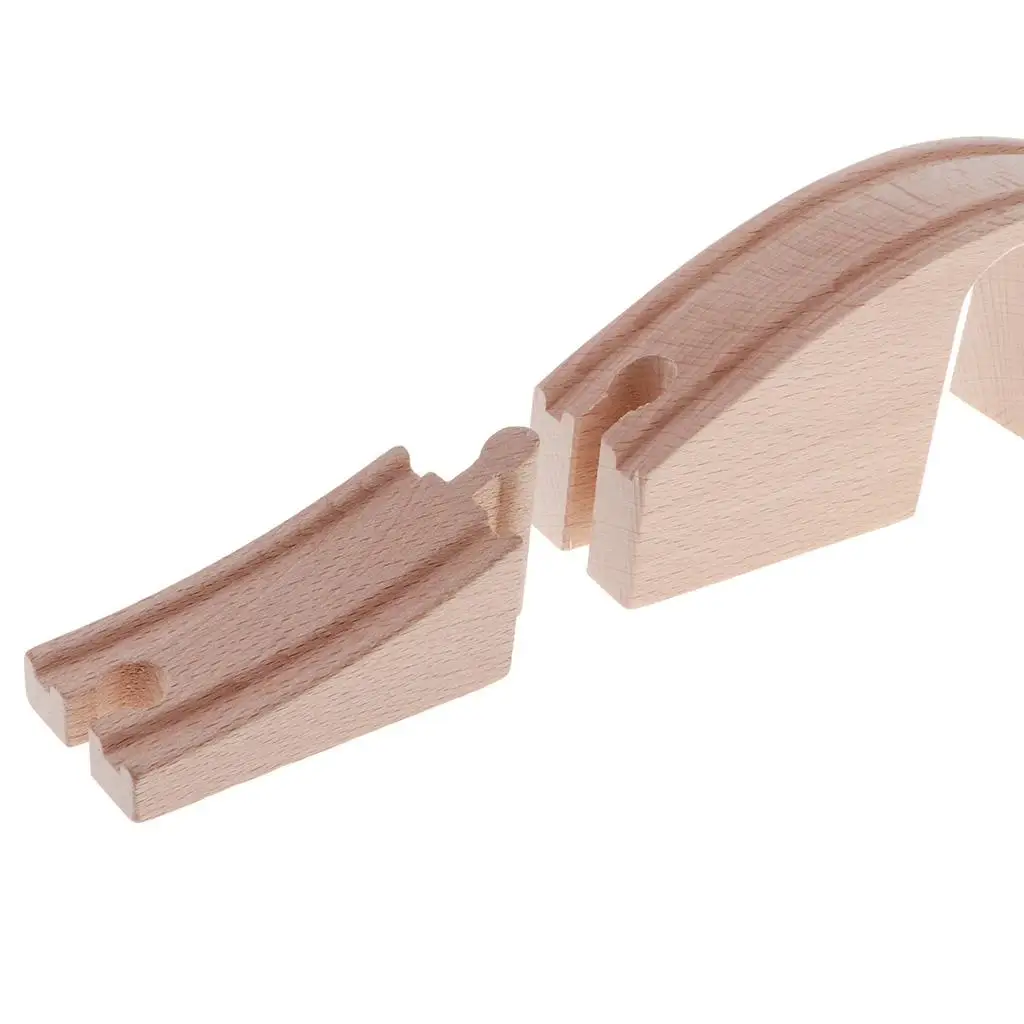 Wooden Railway Building Kits Compatible Wooden Puzzle Track Toy for Kids Color Number Recognition