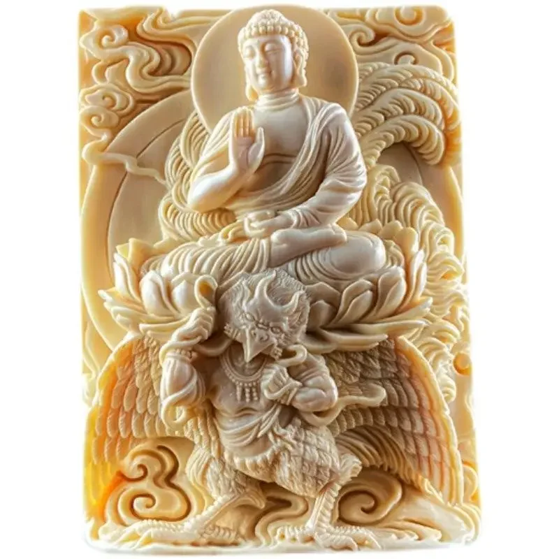 ANGLANG Original Mammoth Ivory Handmade Carved Vairocana Eight Patron Saints Chinese Zodiac Pendants Brand