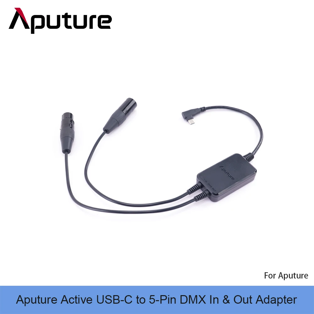 Aputure Active USB-C to 5-Pin DMX In & Out Adapter Cable for Aputure MT Pro INFINIBAR