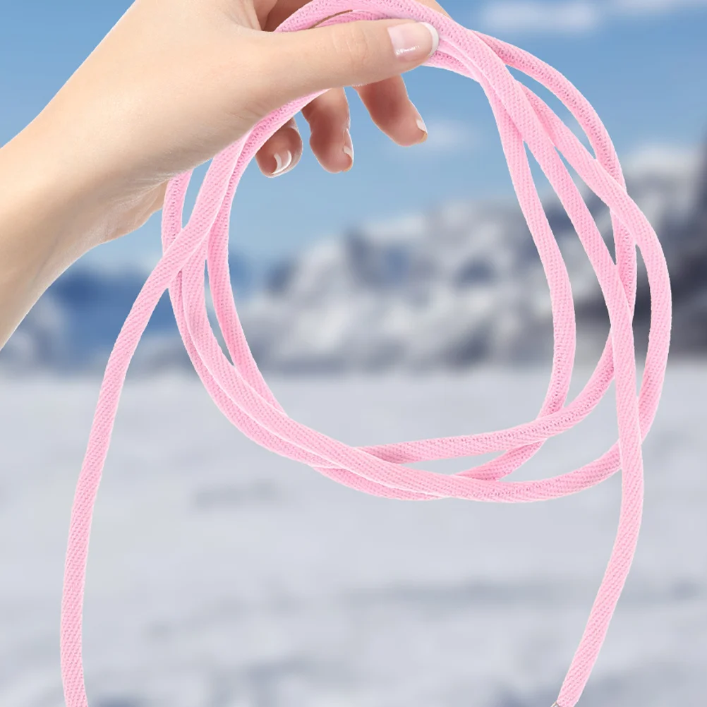 2Pcs Kids Ski Glove Lanyard Pink Adjustable Elastic Neck Strap Mitten Clip Anti-Lost Winter Gloves Keeper Rope