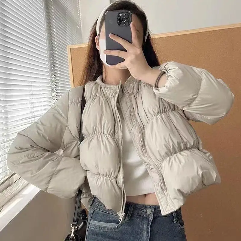 2024 Unique Elegant Three Dimensional Folded Short Parkas Jacket for Women Korean Autumn/Winter High-end Slim Fit Cotton Coat