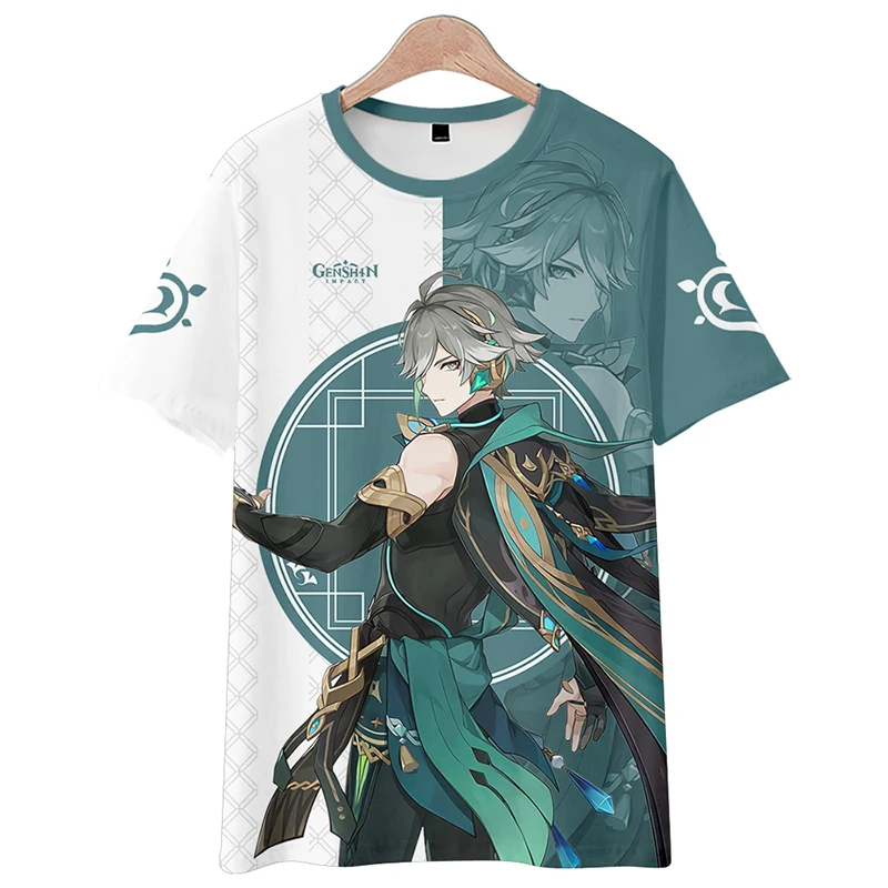 Genshin Impact Elhassen Clothes Top Round neck Short sleeve T-shirt Animation Game anime Peripheral Japanese Pain Clothes