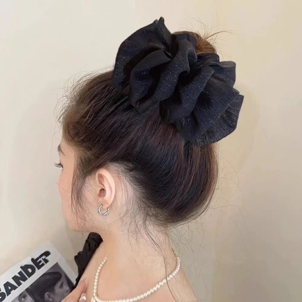 

Trendy Bowknot Bun Head Hair Clip Luxury Elegant Flower Butterfly Shark Clip Ponytail Holder Women Girls Hair Accessories