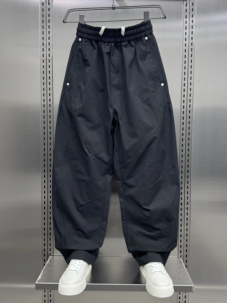 Pantaloni casual a gamba dritta slim fit Faionable da uomo autunno inverno sottili e versatili pantaloni a gamba larga con coltello da sartoria 3D