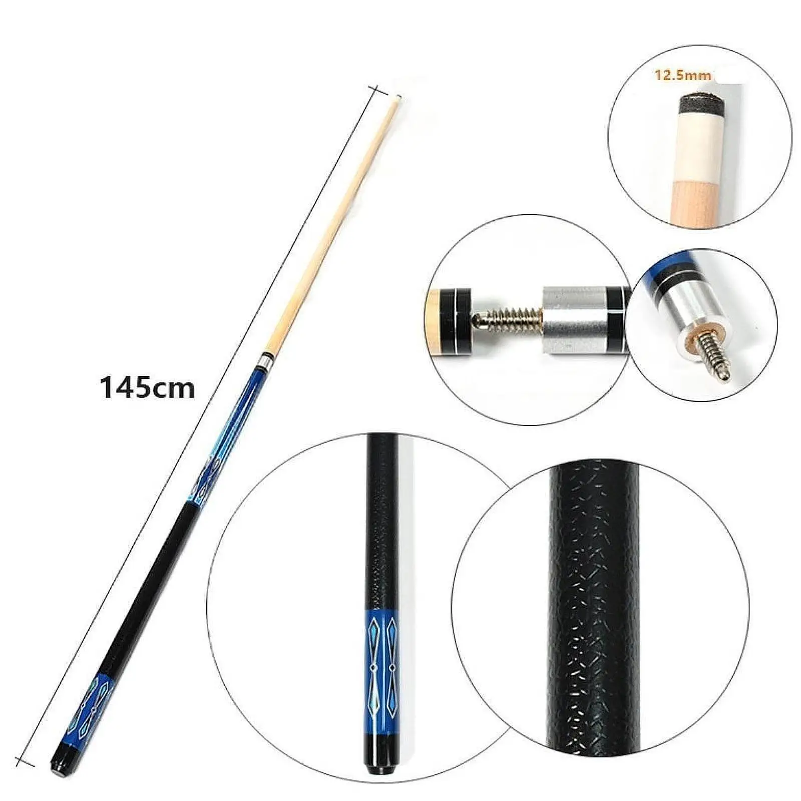 

145 см 1/2 разделенный бильярдный кий, деревянная универсальная простая сборка, 57 дюймов