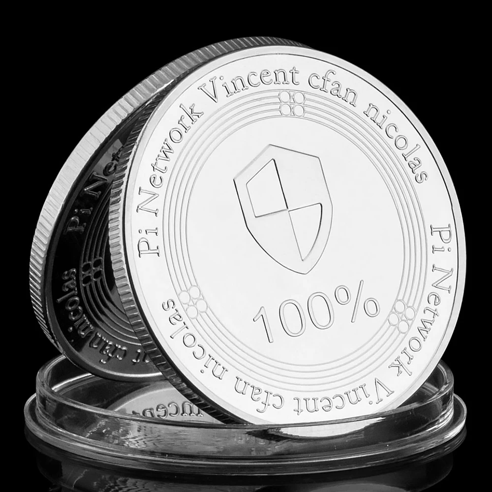 Pi Network Vincent Cfan Nicolas Collectible Silver Plated Souvenir Coin Crypto Coin Collection Art Commemorative Coin