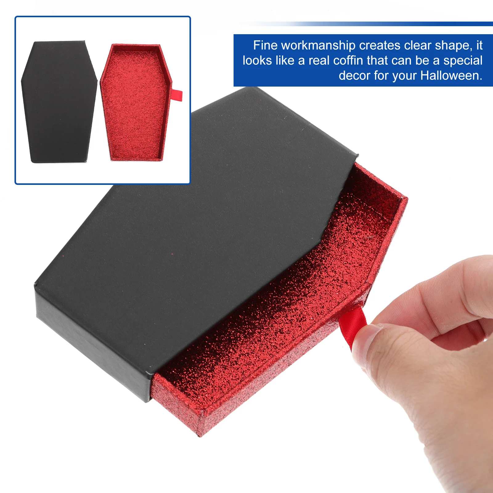 

Halloween Coffin Candy Jewelry Storage Gift Decorative Ornament For Party Haunted House Bar Display Halloween Coffin Storage Box