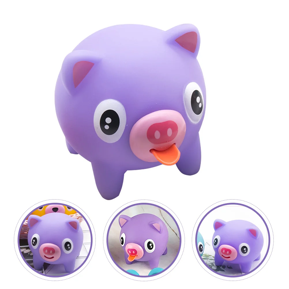 Sounding Small Animal (pink Pig + Purple Pig) 2pcs Funny Gifts Balls Piggy Squeezing Reliever