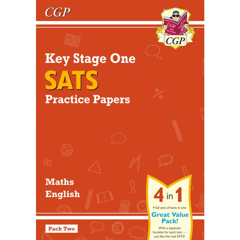 

KS1 Maths And English SATS Practice Papers Pack For The 2023 Tests Pack 2 CGP BOOKS 9781789081046
