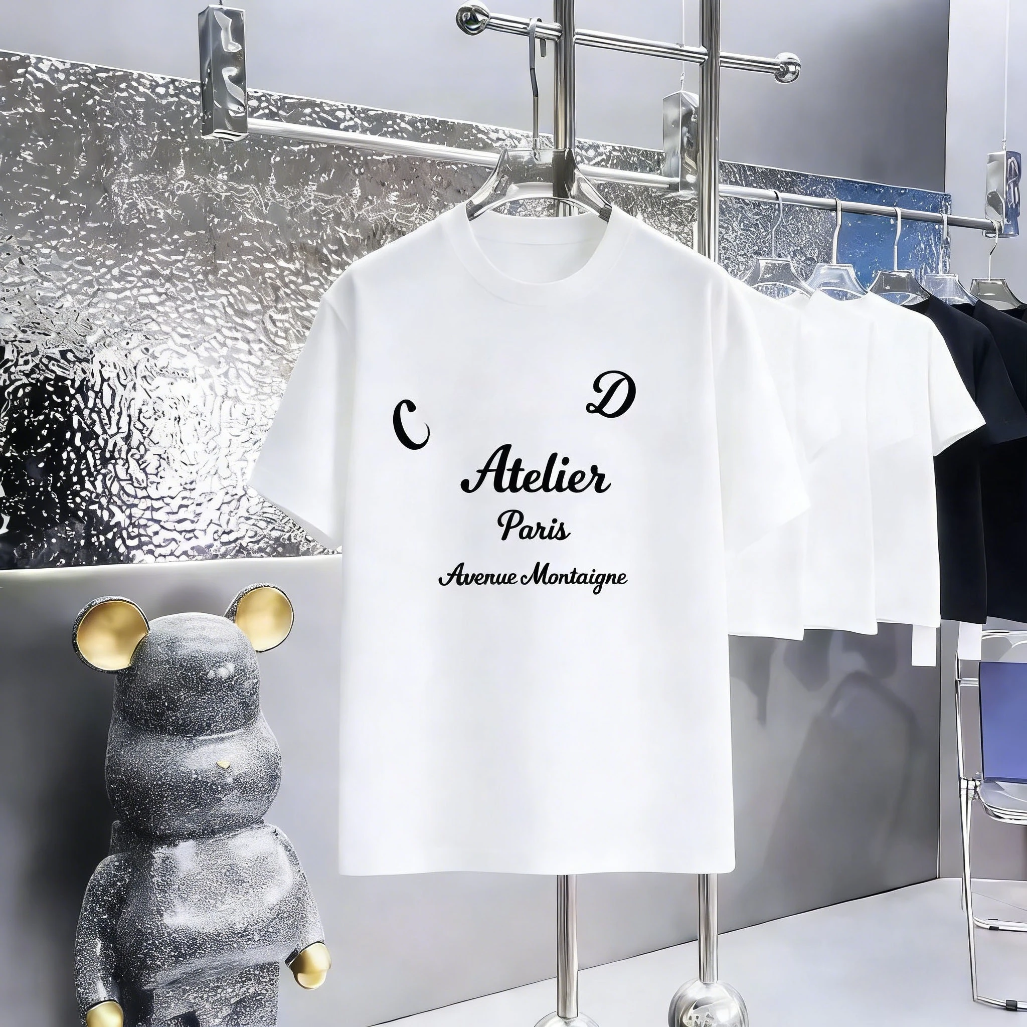 Paris Fashion Clothing 2026 New Men's Oversized Loose Casual T-shirt Neutral Pure Cotton Summer Short Sleeved Sports T-shirt Top